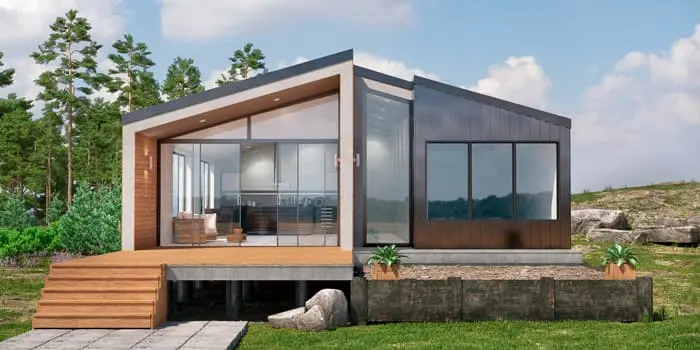 Vivienda de lujo construida con perfiles de acero y grandes paneles de vidrio - Casas minimalistas pequeñas