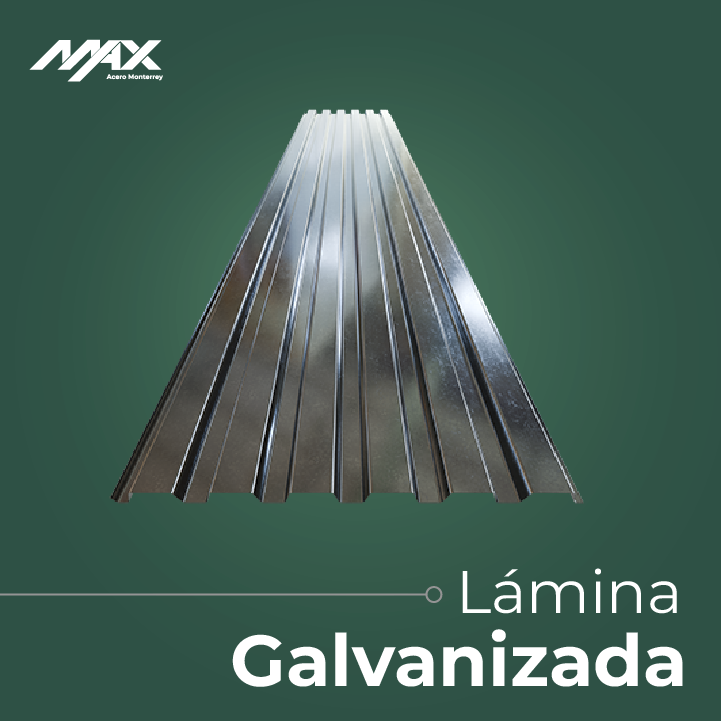 Muestra de lámina acanalada con recubrimiento Galvanizada