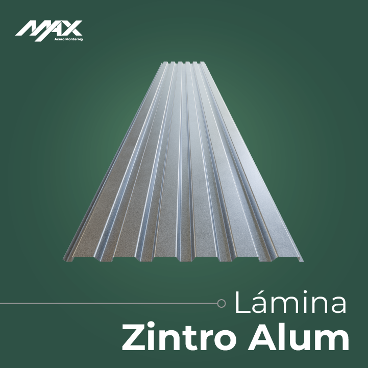 Muestra de lámina acanalada con recubrimiento Zintro Alum