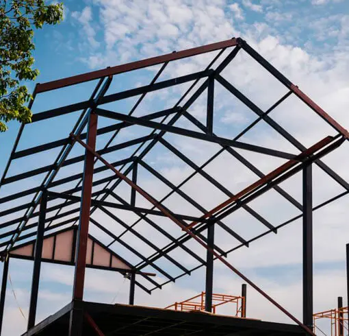 Estrutura para techo en una obra en construcción Estrutura para techo en una obra en construcción