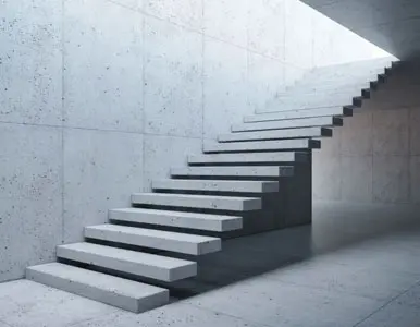 Ejemplo de escalera de concreto con escalones volados Ejemplo de escalera de concreto con escalones volados