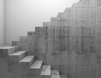 Escalera de concreto con descanso y vuelta Escalera de concreto con descanso y vuelta