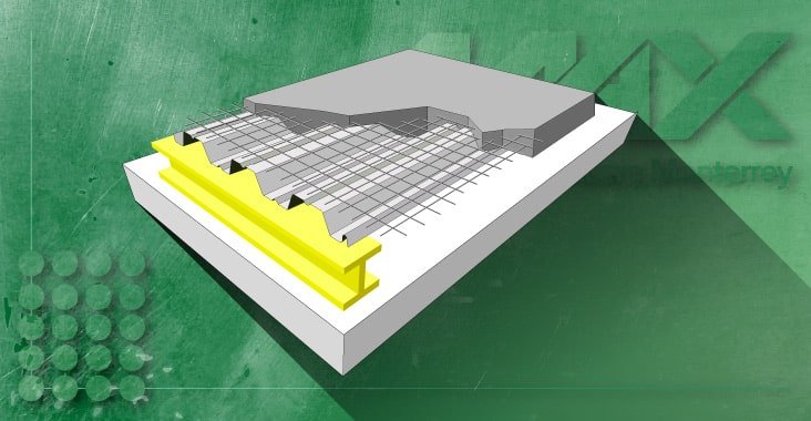 Esquema del sistema Losacero para el techo de un edificio Esquema del sistema Losacero para el techo de un edificio