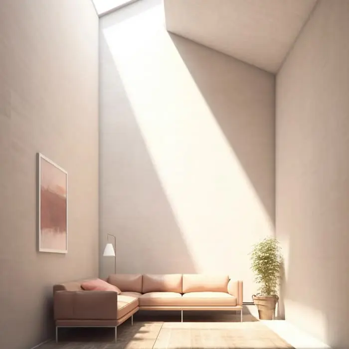 Habitación de una vivienda con un techo a dos aguas - Casas minimalistas pequeñas