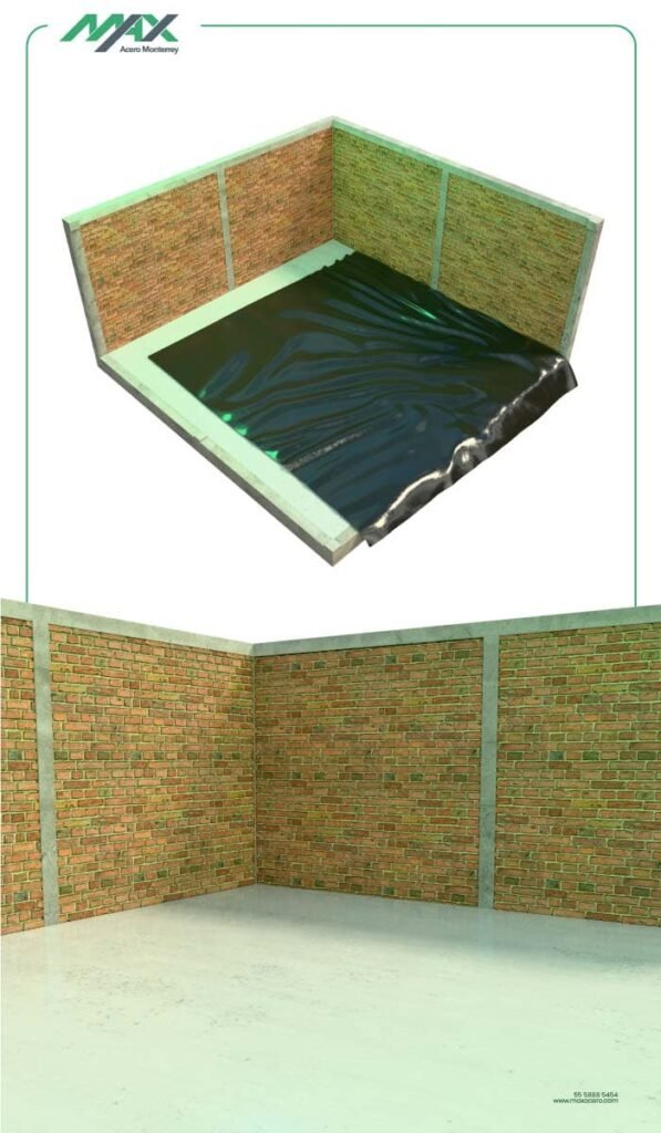 Firme de concreto cubierto con hule de polietileno Firme de concreto cubierto con hule de polietileno