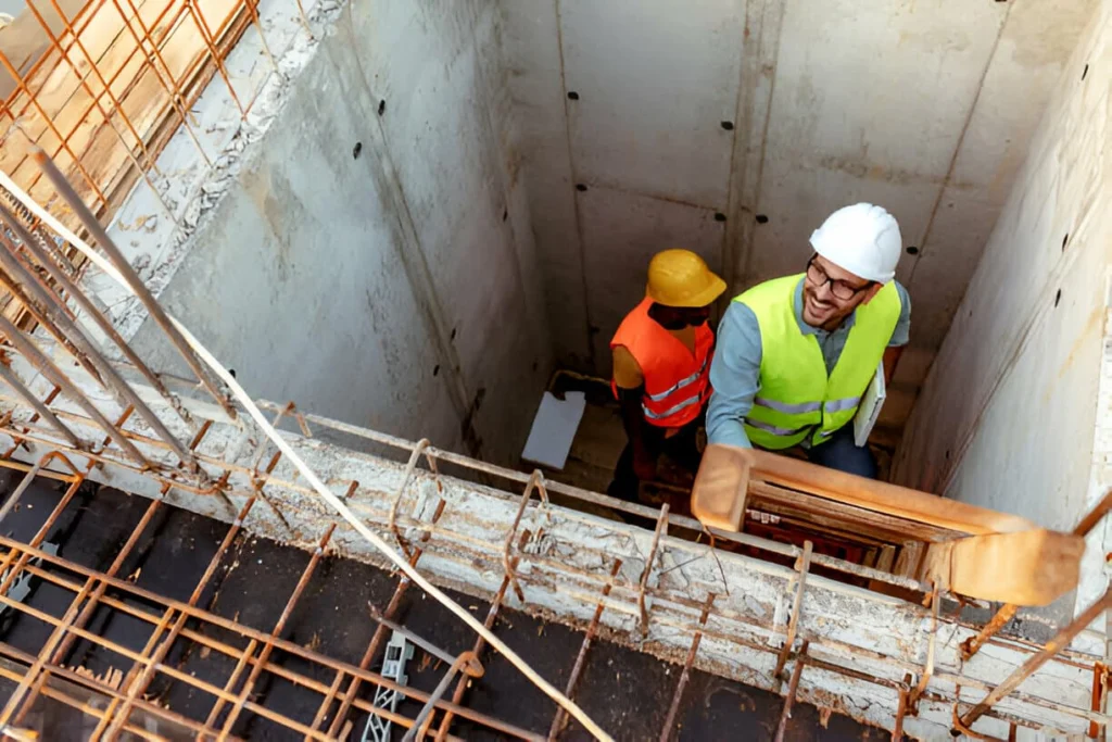 Cimentación semiprofunda supervisada por trabajadores
