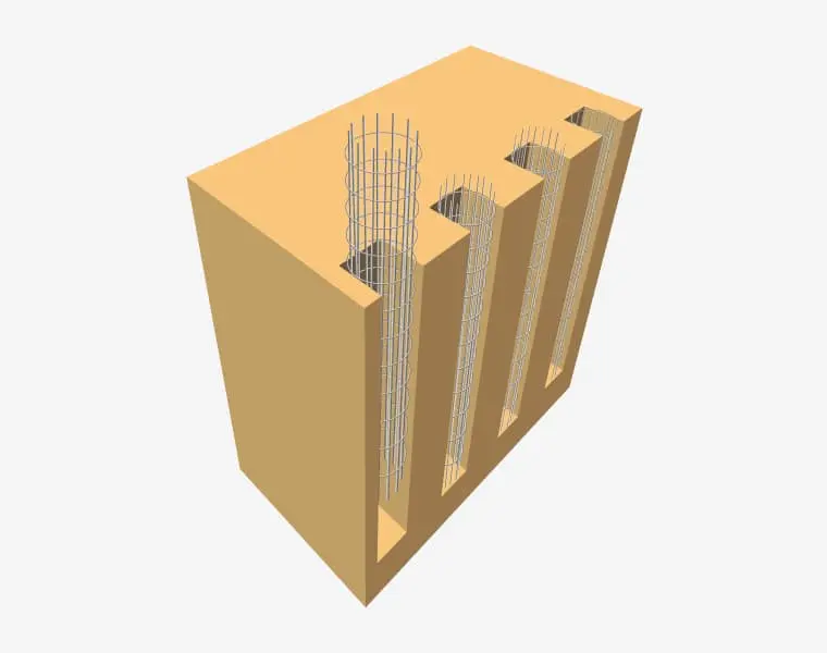 Esquema de pilotes hormigonados in situ Esquema de pilotes hormigonados in situ