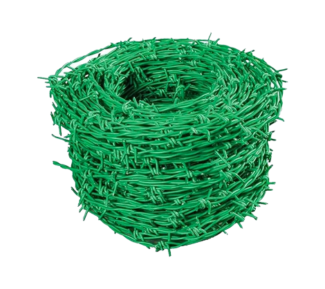 Muestra de stock de alambre de púas recubierto con PVC