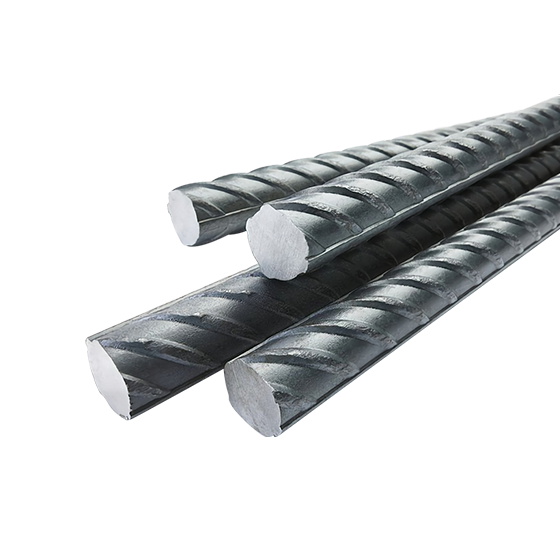 Acercamiento a la punta de un grupo de varillas de acero