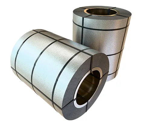 Rollos de acero con acabado Zintro Alum muestra de stock