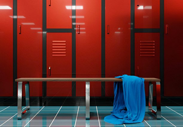 Banca de gimnasio con soportes de solera de acero