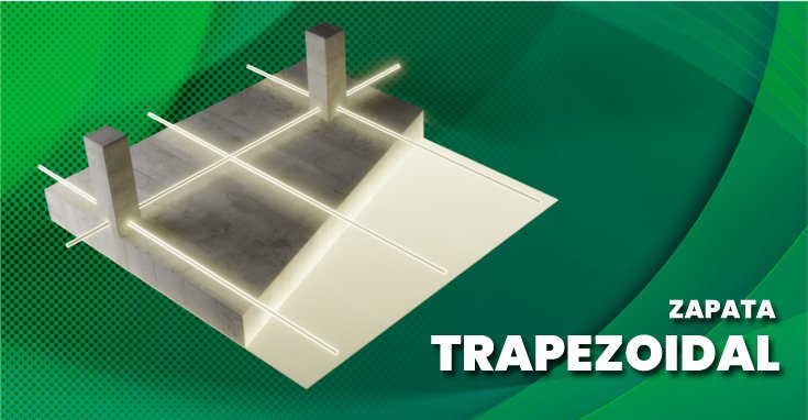 Diagrama de una zapata combinada trapezoidal construida con concreto Vertido de concreto en zapata