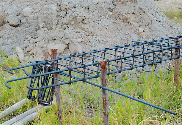 Estribos en construcción de cimientos