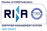 Isologo compuesto de RINA, IQNet e ISO 9001