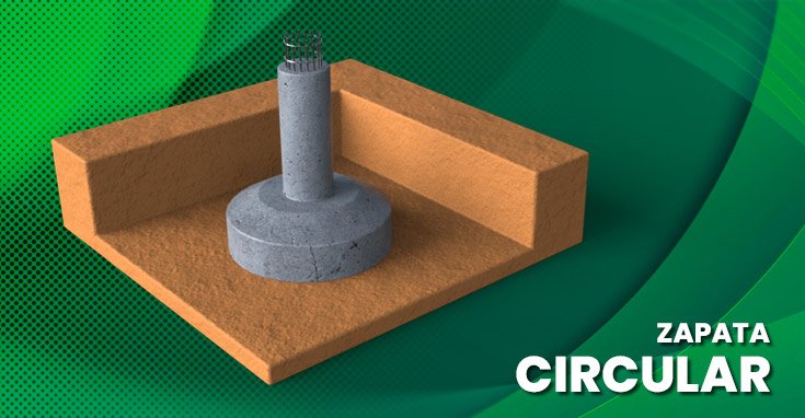 Vector que ejemplifica la forma que tiene una zapata circular en construcción Vector que ejemplifica la forma que tiene una zapata circular en construcción