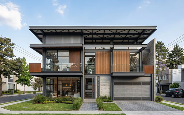 Casa con estructura metálica terminada