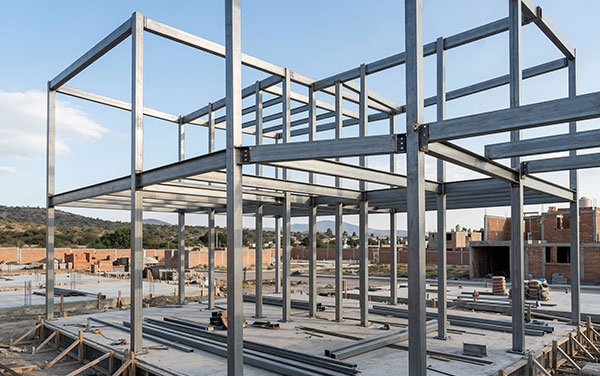 Estructura metálica residencial con perfiles HSS