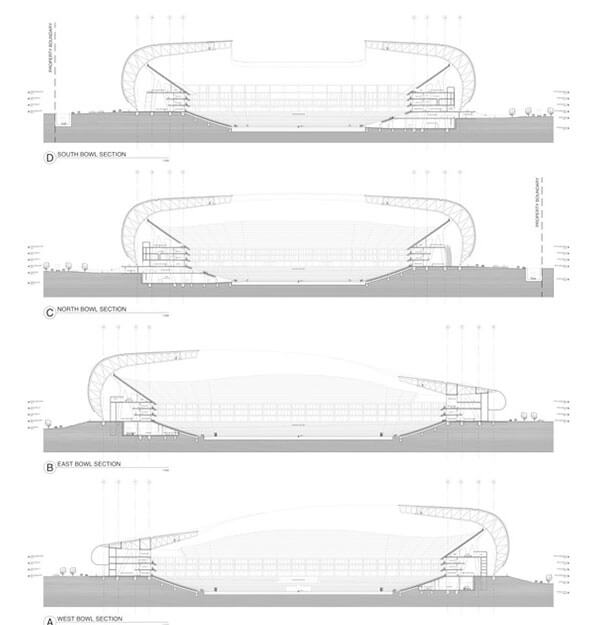 Planos estructurales del Estadio BBVA de Monterrey, Nuevo León